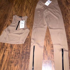 Zara Tank Top And Zipped Leggings SET
